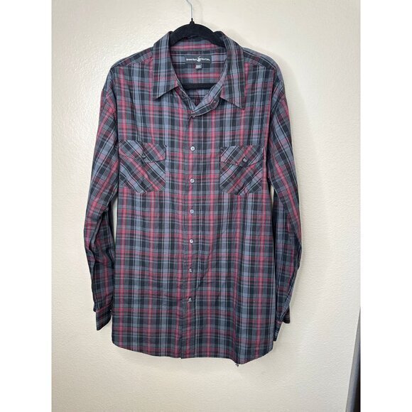 Beverly Hills Polo Men's Black Dress Shirt size 3XLB long sleeve collared cotton - Picture 2 of 6